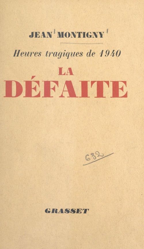 ebook cover of La défaite, by Jean Montigny