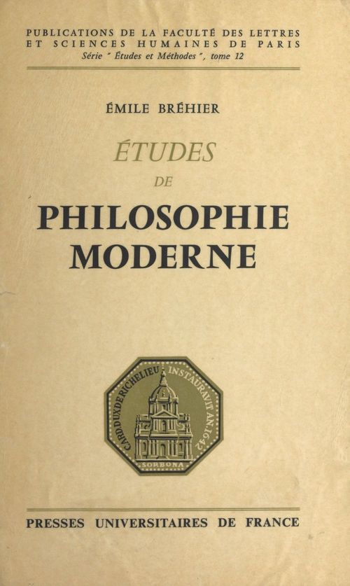 ebook cover of Études de philosophie moderne, by Emile Bréhier