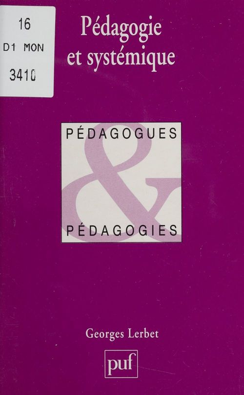Couverture ebook de Pédagogie et Systémique, de Georges Lerbet