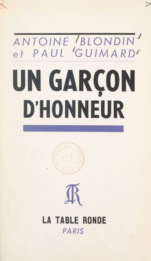 Couverture ebook de Un garçon d'honneur..., de Antoine Blondin, Paul Guimard