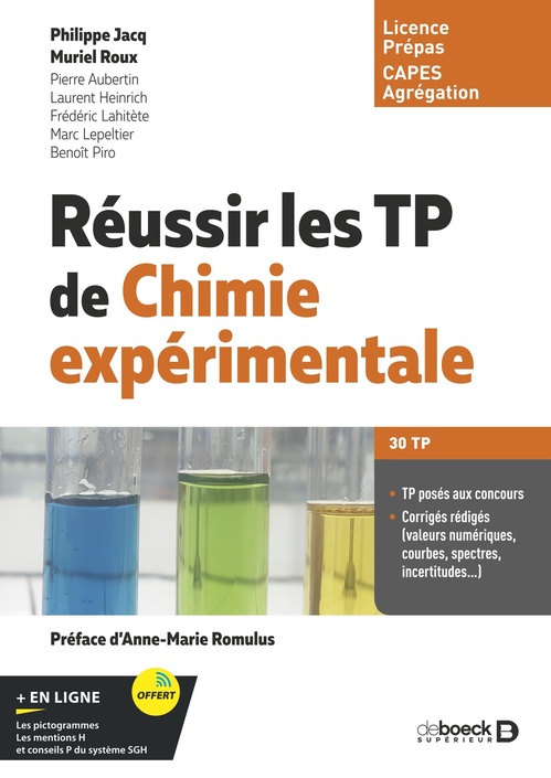 Couverture ebook de Réussir les TP de chimie expérimentale, de Benoit Piro, Muriel Roux, Marc Lepeltier, Frédéric Lahitète, Laurent Heinrich, Pierre Aubertin