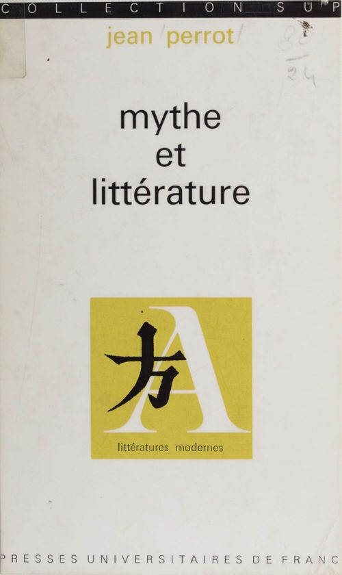 Couverture ebook de Mythe et littérature, de Jean Perrot