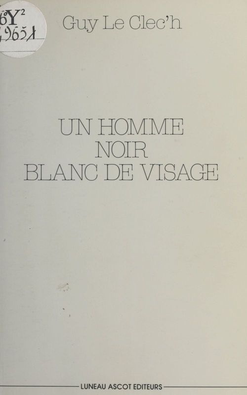 ebook cover of Un homme noir blanc de visage, by Guy Leclec'H