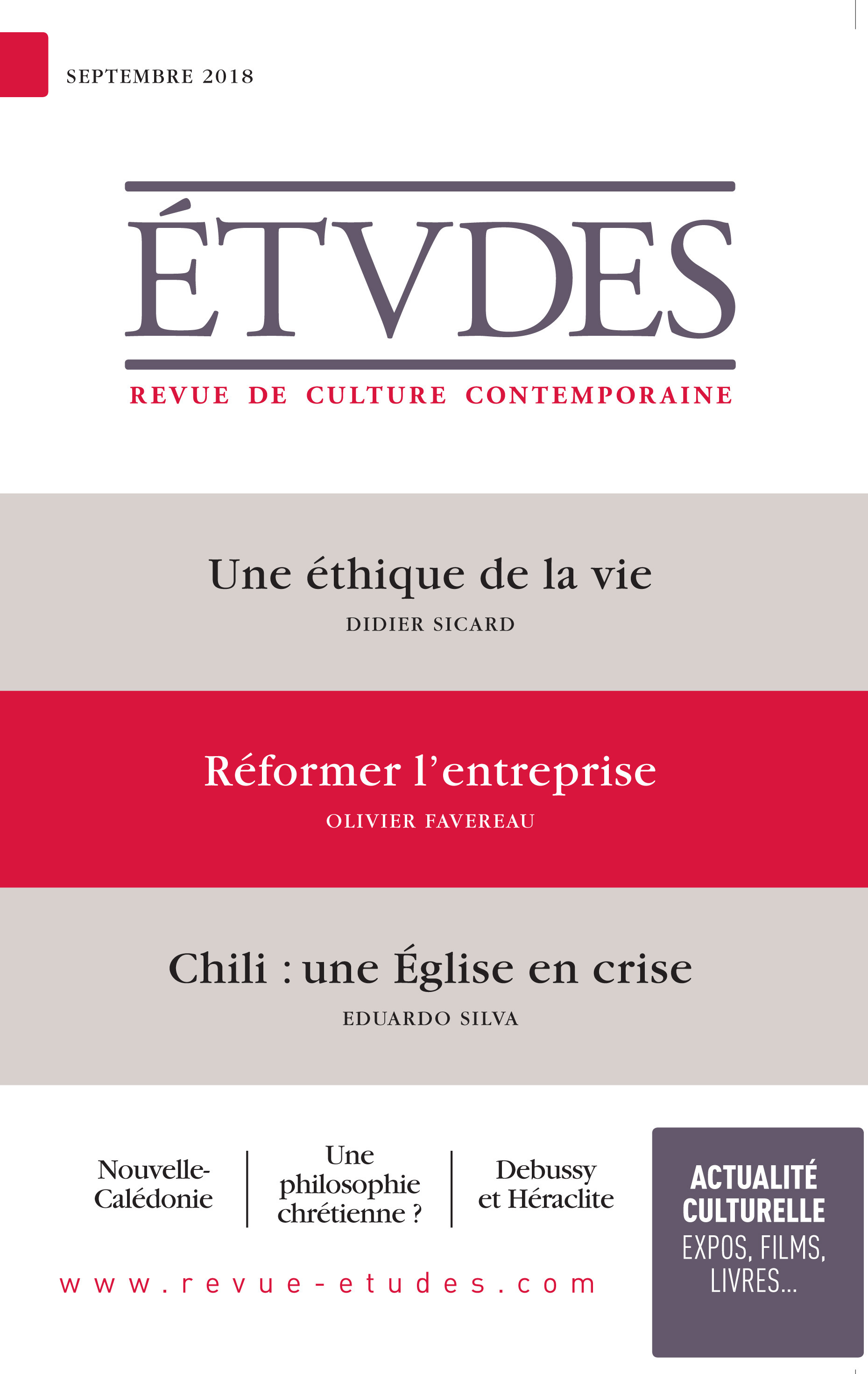 Couverture ebook de Etudes : une éthique de la vie, de Revue études