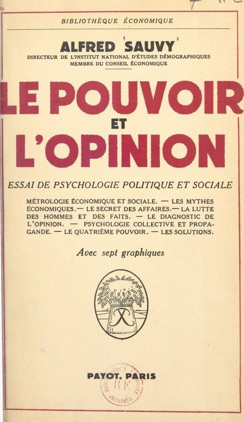 Couverture ebook de Le pouvoir et l'opinion, de Alfred Sauvy