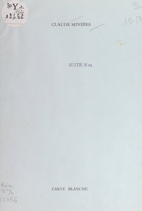 ebook cover of Suite n°2, by Claude Miniere