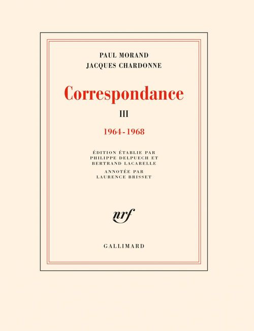 Couverture ebook de Correspondance (Tome 3) - 1964-1968, de Jacques Chardonne, Paul Morand
