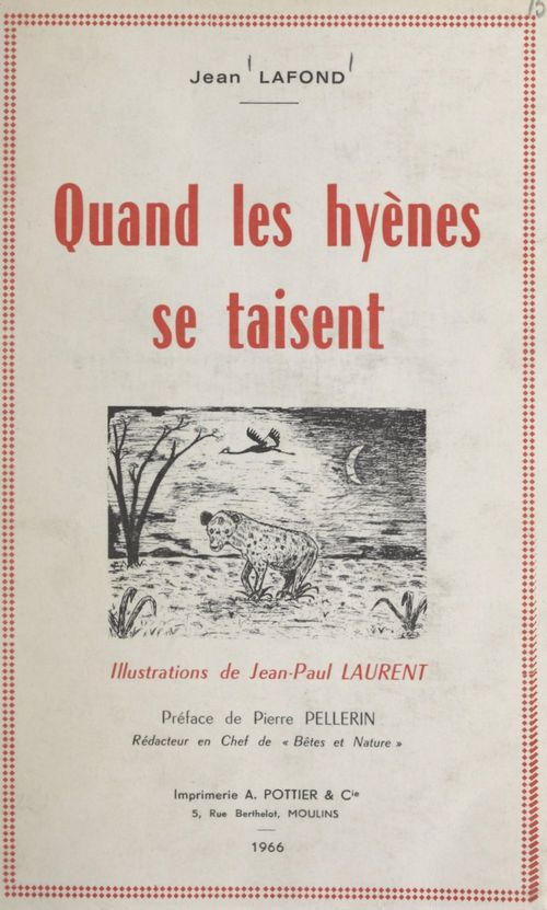 Couverture ebook de Quand les hyènes se taisent, de Jean Lafond