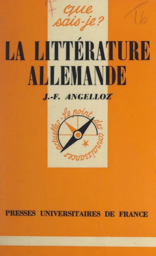 ebook cover of La littérature allemande, by Joseph Francois Angelloz