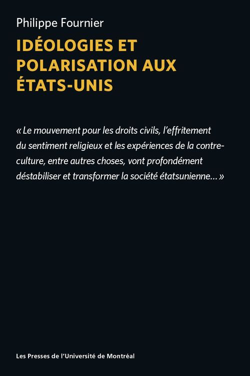Couverture ebook de Idéologies et polarisation aux États-Unis, de Philippe Fournier