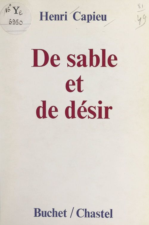 Couverture ebook de De sable et de désir, de Henri Capieu