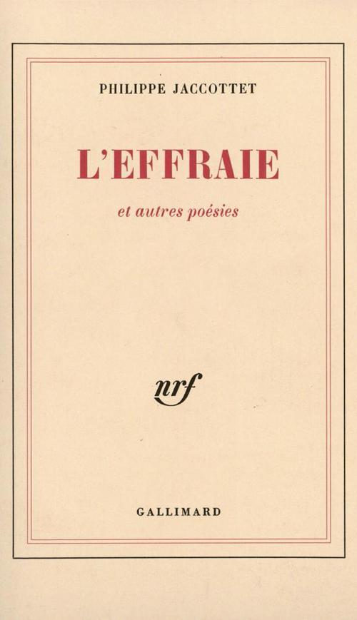 ebook cover of L'Effraie et autres poésies, by Philippe Jaccottet