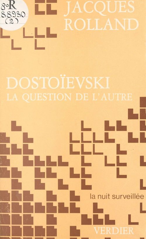 Couverture ebook de Dostoïevski, la question de l'autre, de Rolland