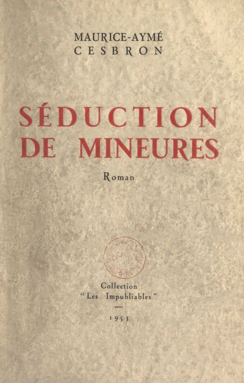 ebook cover of Séduction de mineures, by Maurice-Ayme Cesbron