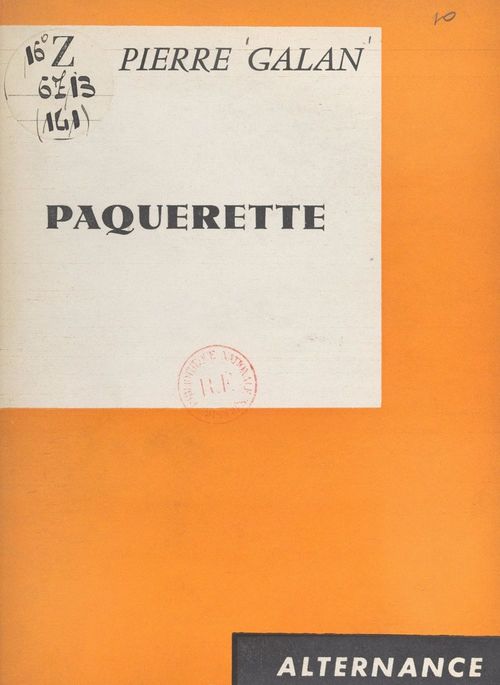 Couverture ebook de Pâquerette, de Pierre Galan