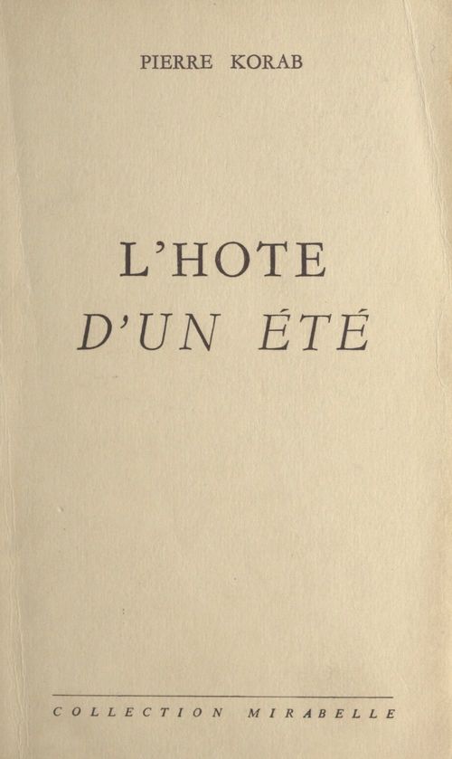 Couverture ebook de L'hôte d'un été, de Pierre Korab