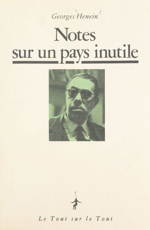 Couverture ebook de Notes sur un pays inutile, de Georges Henein