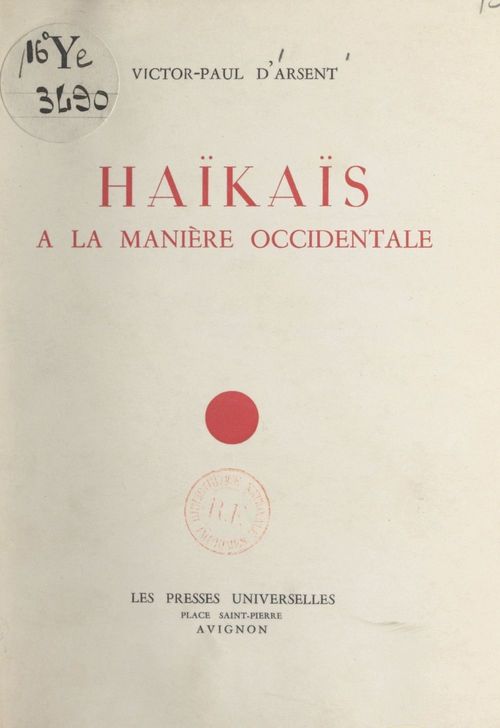 Couverture ebook de Haïkaïs, de Victor-Paul D'Arsent