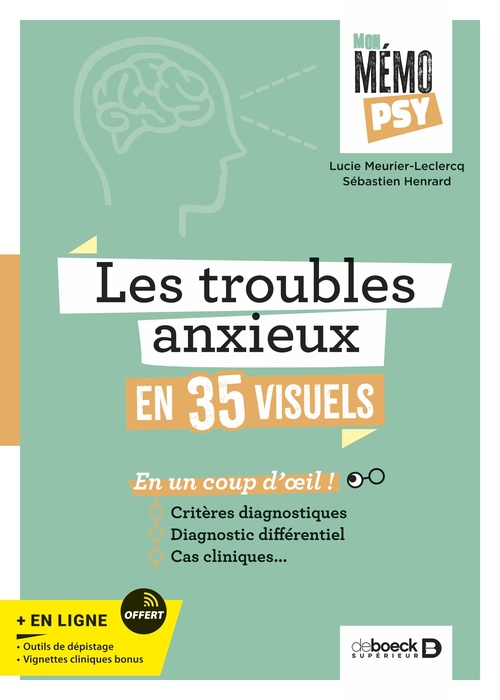 ebook cover of Mon mémo-psy - Les troubles anxieux en 35 visuels, by Lucie Meurier-Leclercq, Sébastien Henrard