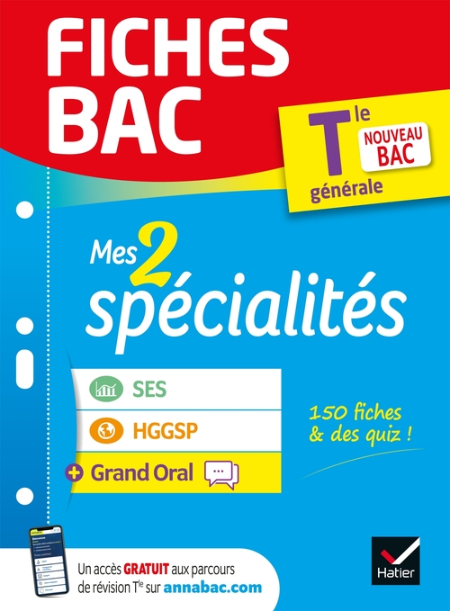 ebook cover of Fiches bac - Mes 2 spécialités Tle générale : SES, HGGSP & Grand Oral - Bac 2027, by Collectif