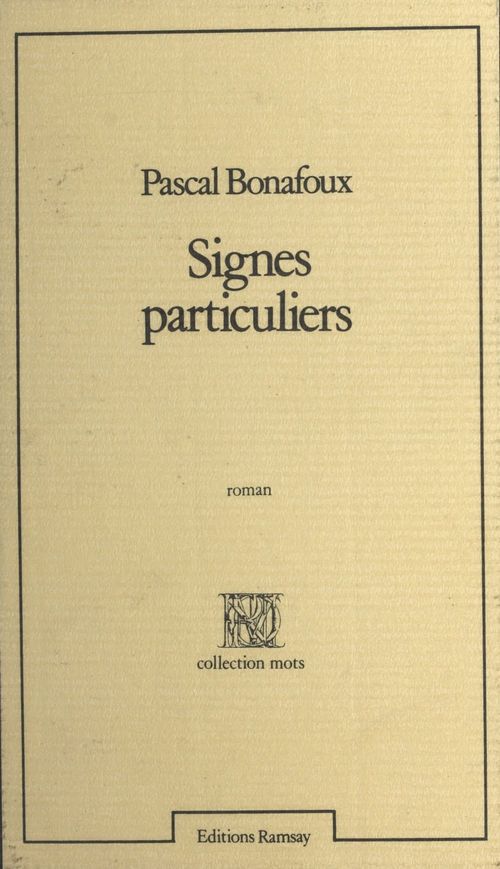 Couverture ebook de Signes particuliers, de Pascal Bonafoux