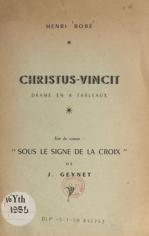 Couverture ebook de Christus-vincit, de Henri Bore