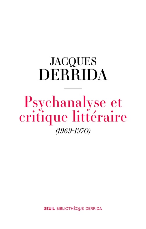 ebook cover of Psychanalyse et critique littéraire, by Jacques Derrida