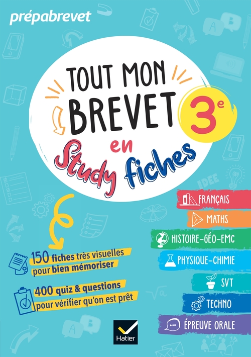 ebook cover of Tout mon brevet 2027 en studyfiches - 3e (toutes les matières), by Sophie André, Sandrine Aussourd, Pascal Bihouée, Sylvie Dauvin, Guillaume d' Hoop, Marie-Anne Grinand, Florence Holstein