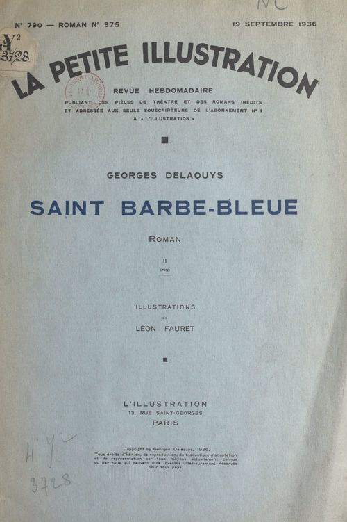 Couverture ebook de Saint Barbe-Bleue, de Georges Delaquys