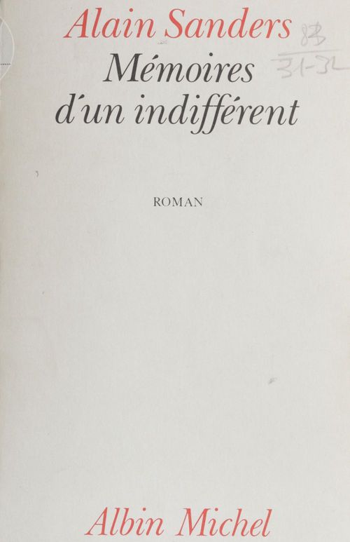 Couverture ebook de Mémoires d'un indifférent, de Sandres Alain