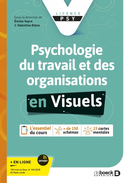 ebook cover of Psychologie du travail et des organisations en visuels, by Emilie Vayre, Valentina Dolce