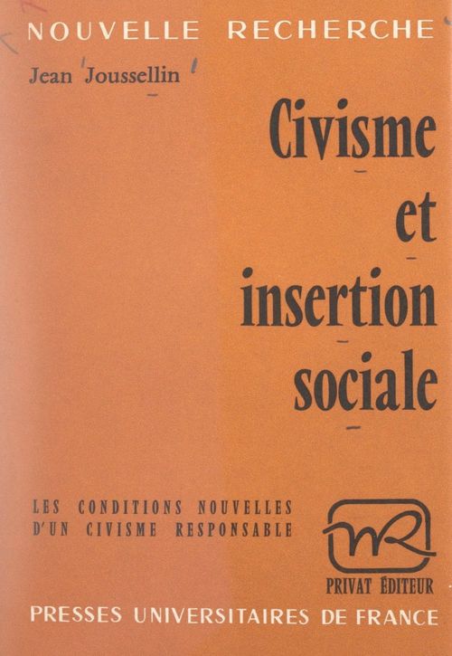ebook cover of Civisme et insertion sociale, by Jean Joussellin