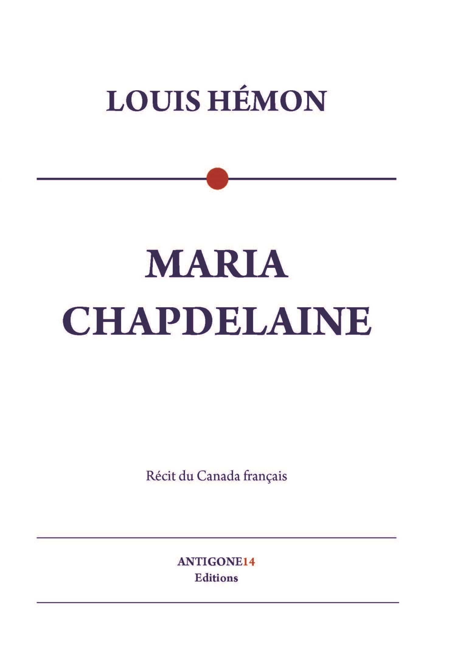 Couverture ebook de Maria Chapdelaine, de Louis Hémon