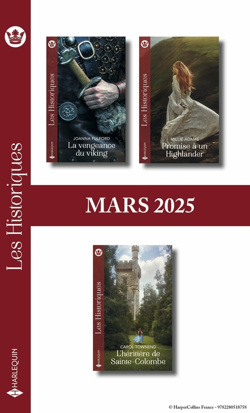 Couverture ebook de Pack mensuel Les Historiques - 3 romans (Mars 2025), de Collectif