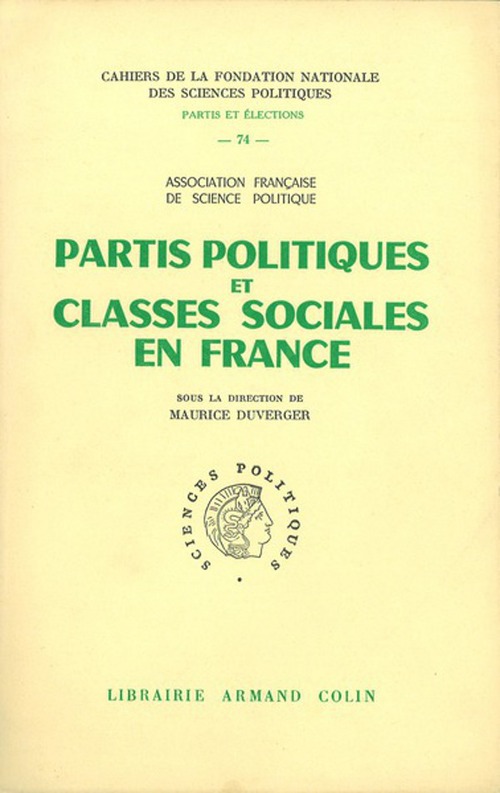 Couverture ebook de Partis politiques et classes sociales en France, de Maurice Duverger