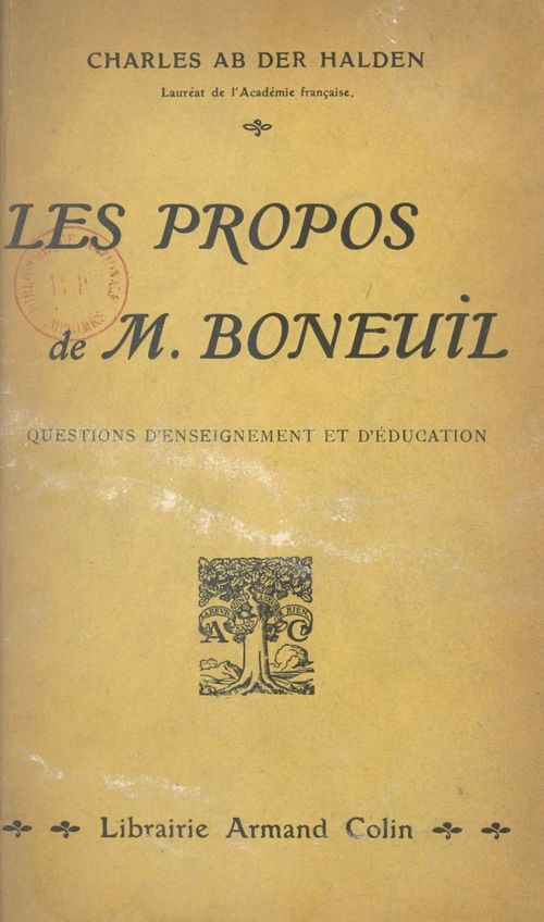Couverture ebook de Les propos de M. Boneuil, de Charles Ab Der Halden