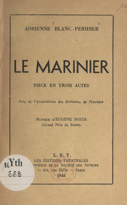 ebook cover of Le marinier, by Adrienne Blanc-Peridier