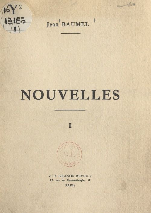 ebook cover of Nouvelles (1), by Jean Baumel