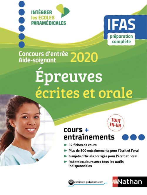 Couverture ebook de Concours aide-soignant - IFAS - Ecrit + Oral - Intégrer les écoles paramédicales - 2020, de Annie Godrie, Christophe Ragot, Louisa Rebih-jouhet, Elisabeth Simonin