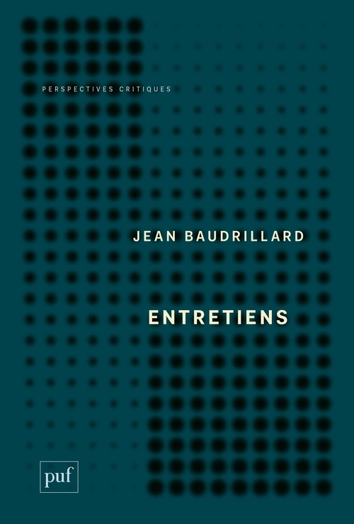 Couverture ebook de Entretiens, de Jean Baudrillard