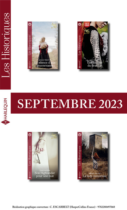 ebook cover of Pack mensuel Les Historiques - 4 romans (Septembre 2023), by Collectif