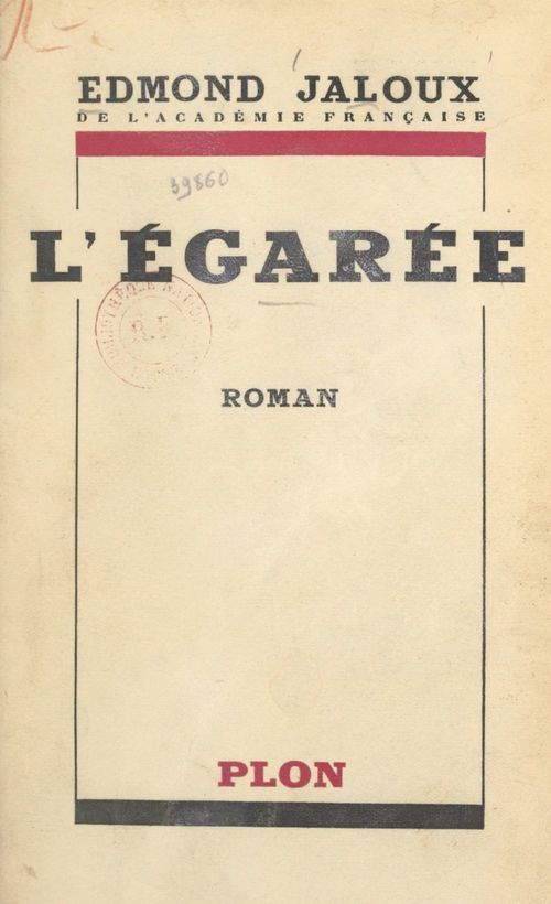 Couverture ebook de L'égarée, de Edmond Jaloux