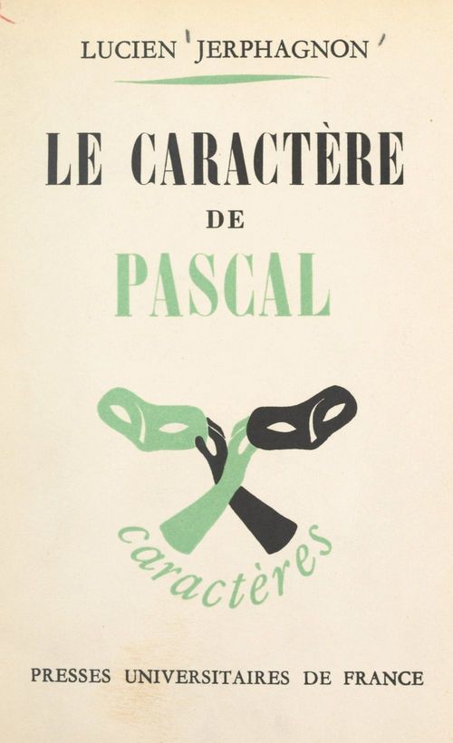 ebook cover of Le caractère de Pascal, by Lucien Jerphagnon