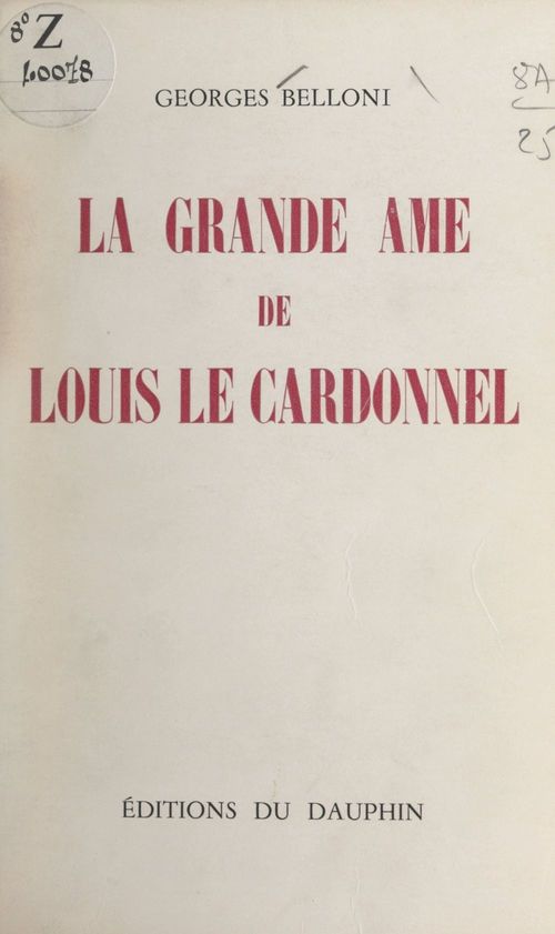 ebook cover of La grande âme de Louis Le Cardonnel, by Georges Belloni