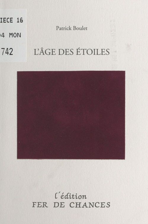 ebook cover of L'âge des étoiles, by Patrick Boulet