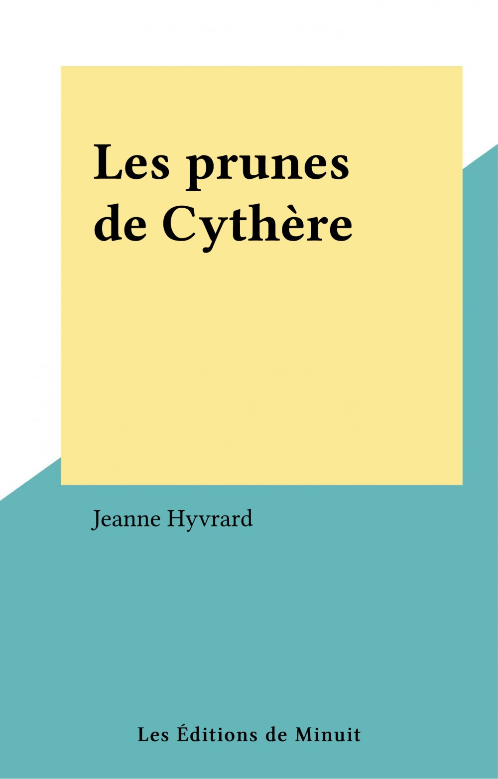 ebook cover of Les prunes de Cythère, by Jeanne Hyvrard