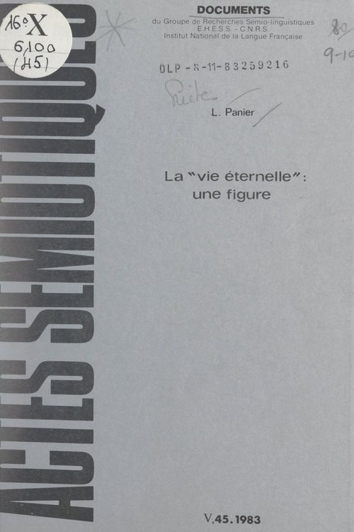 Couverture ebook de La "vie éternelle" : une figure dans la première Épître de saint Jean, de Louis Panier