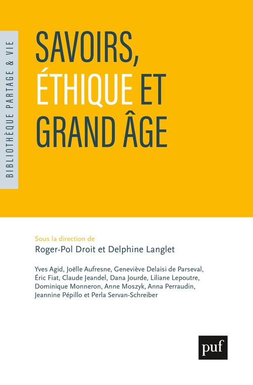 ebook cover of Savoirs, éthique et grand âge, by Roger-Pol Droit, Delphine Langlet