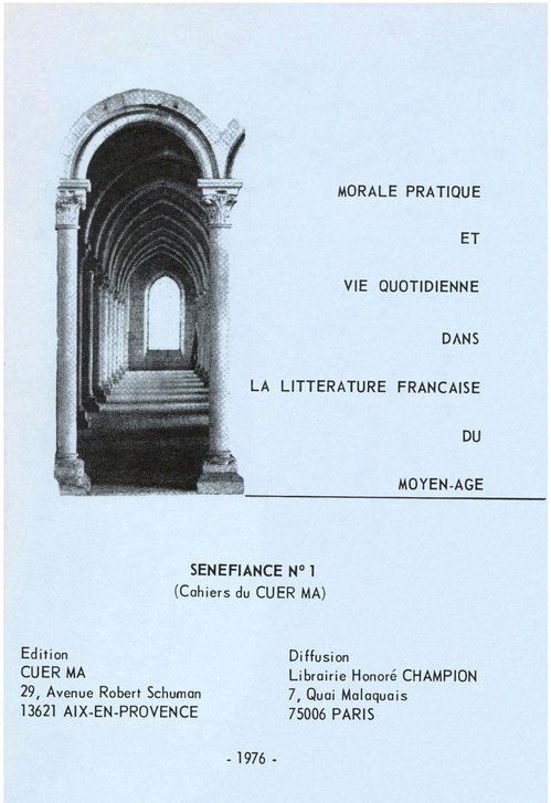 ebook cover of Morale pratique et vie quotidienne dans la littérature française du Moyen Âge, by Jean Subrenat, Marguerite Rossi, May Plouzeau, Micheline De Combarieu, Michelle Augier, Paul Bancourt, Regine Colliot
