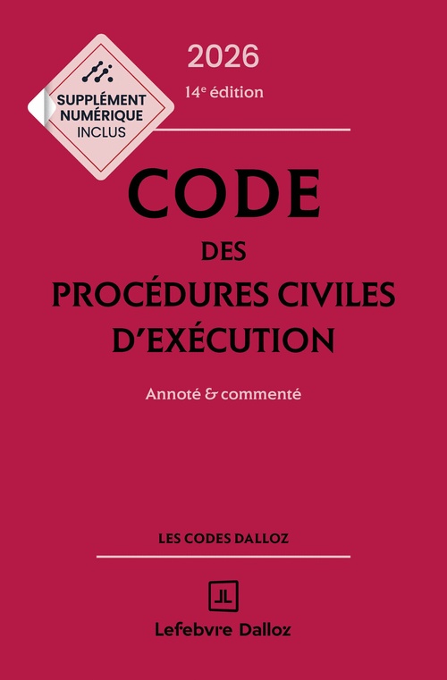 Couverture ebook de Code des procédures civiles d'exécution 2026 14ed - Annoté et commenté, de Olivier Salati, Anne Leborgne, Pascale Guiomard